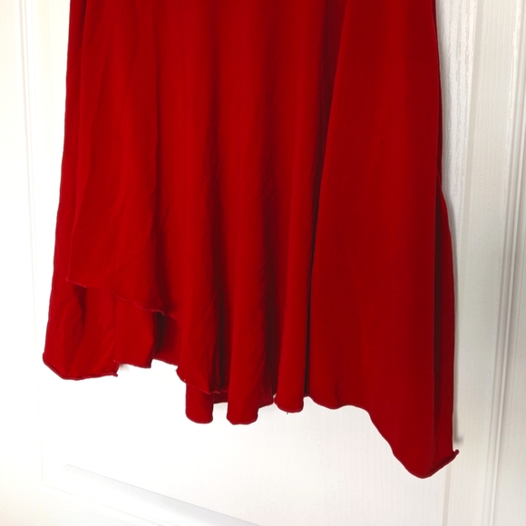 3/$15 Vintage Bright Red Handkerchief skirt - Picture 3 of 8